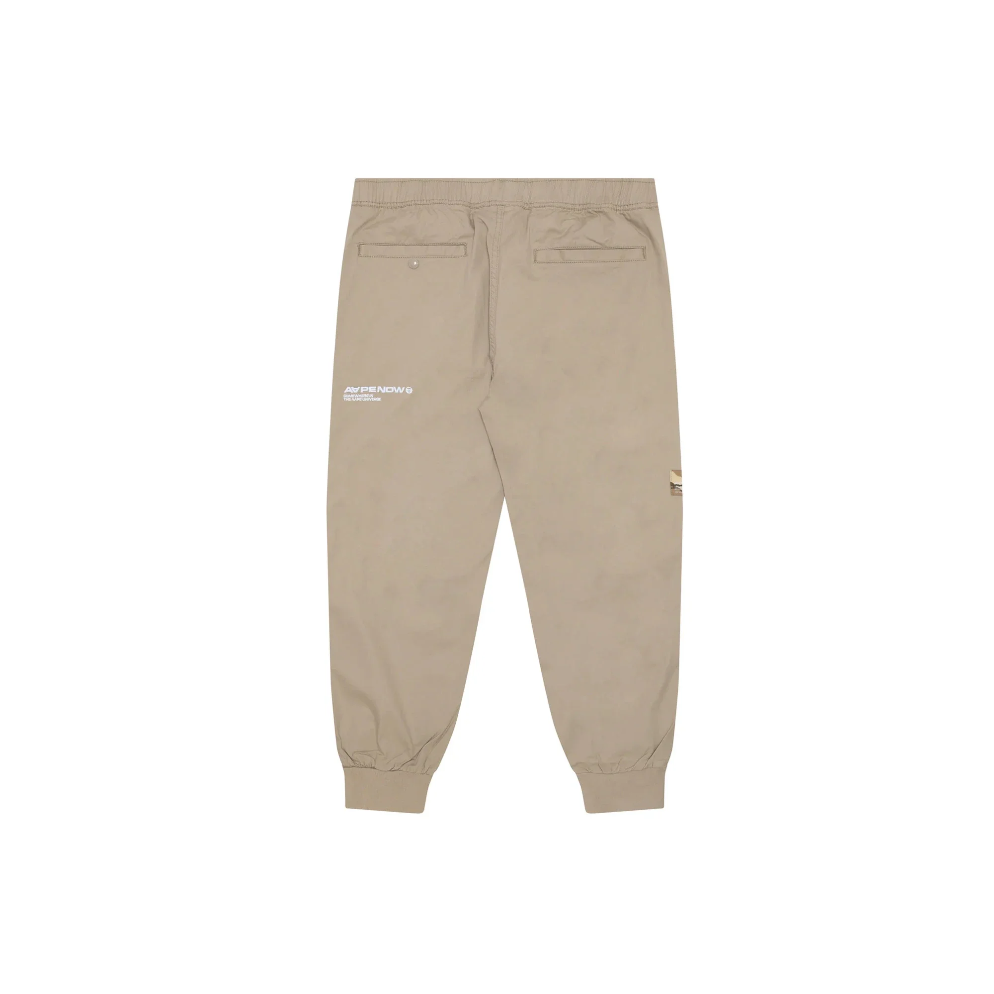 AAPE Moonface Embroidered Relaxed Woven Pants 'Beige / Grey' - Image 2