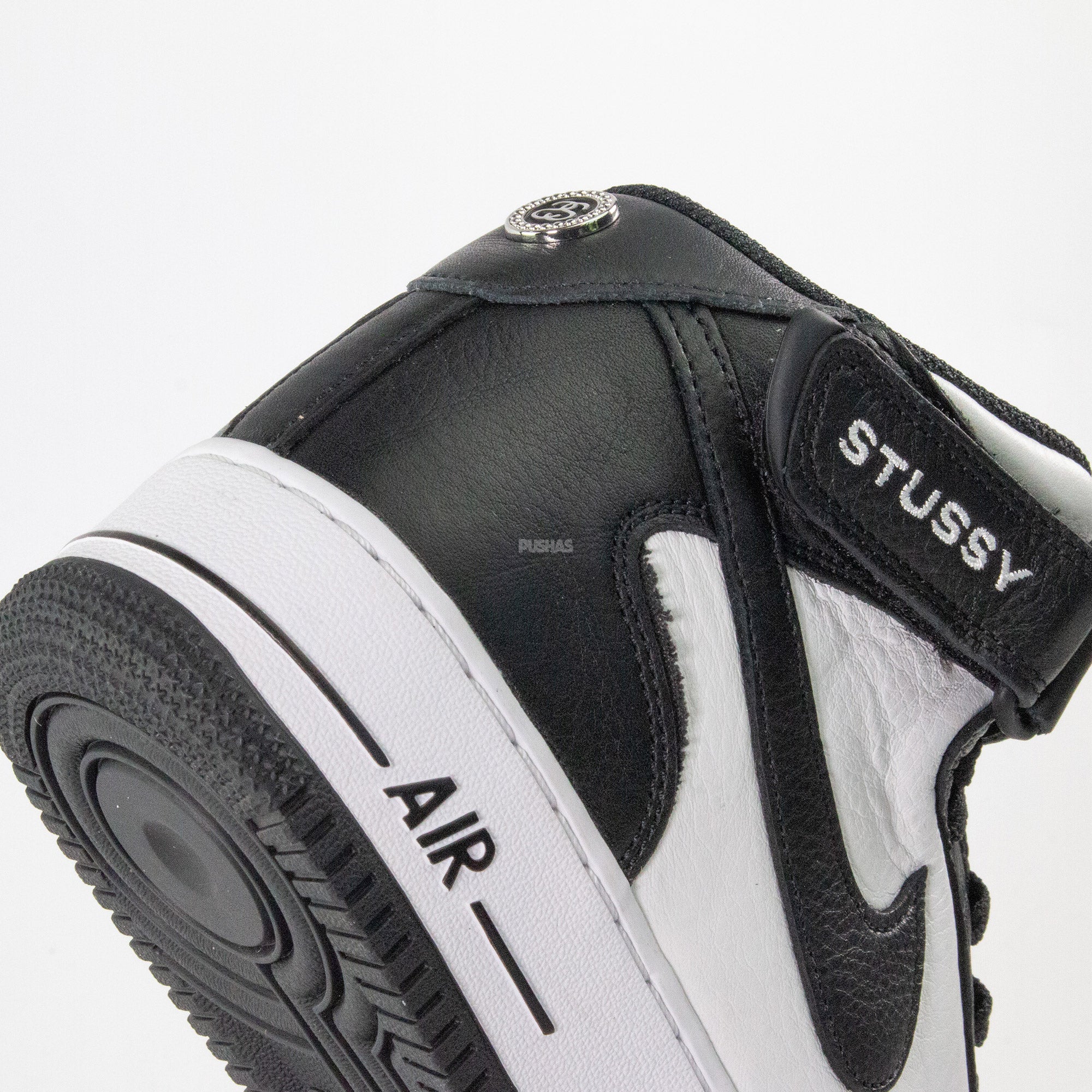 Nike Air Force 1 Mid Stussy 'Light Bone Black' (2022) - Image 11
