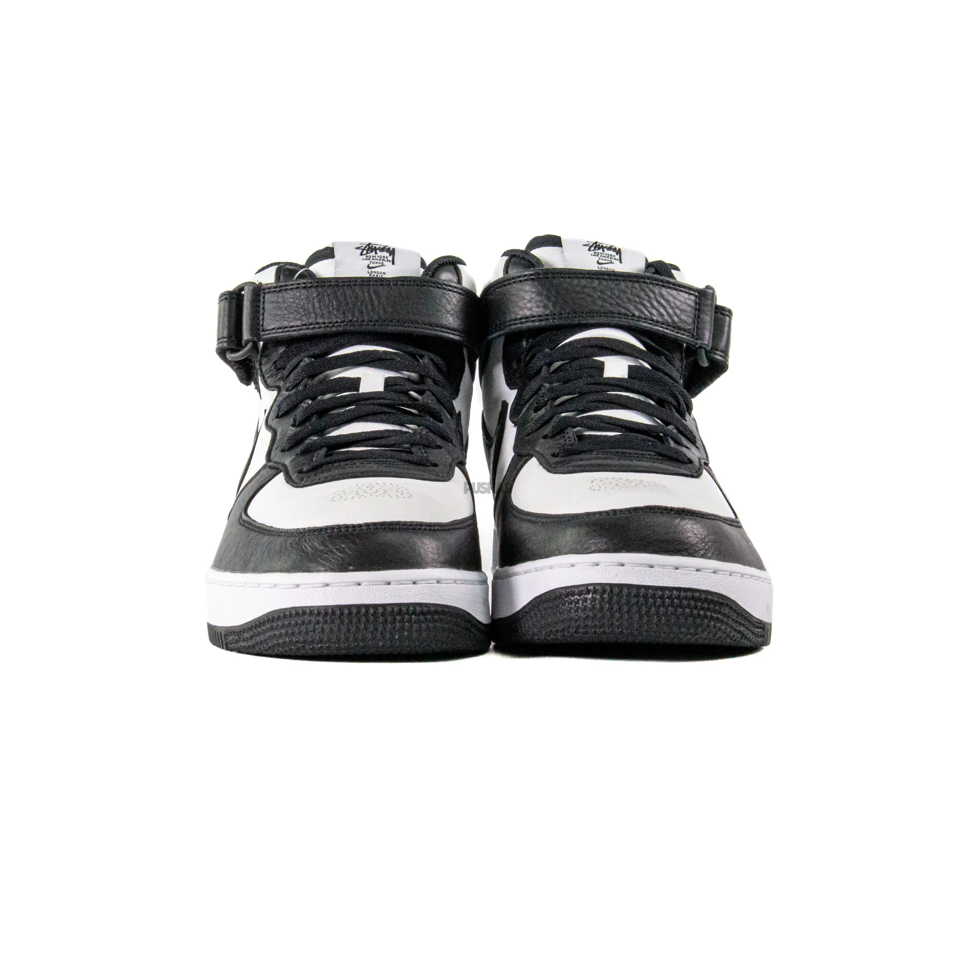Nike Air Force 1 Mid Stussy 'Light Bone Black' (2022) - Image 4