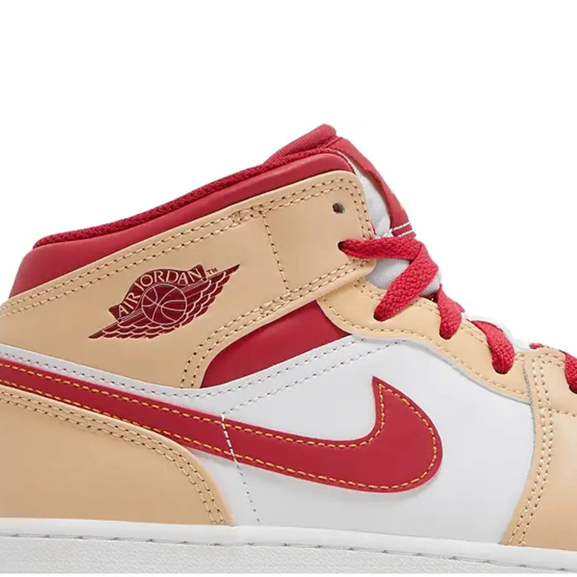 Air Jordan 1 Mid 'Light Curry Cardinal' GS (2022) - Image 6
