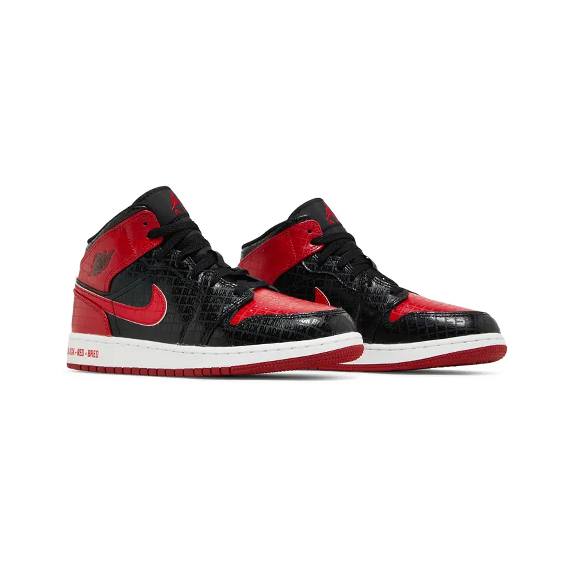 Air Jordan 1 Mid SS 'Bred Text' GS (2022) - Image 2