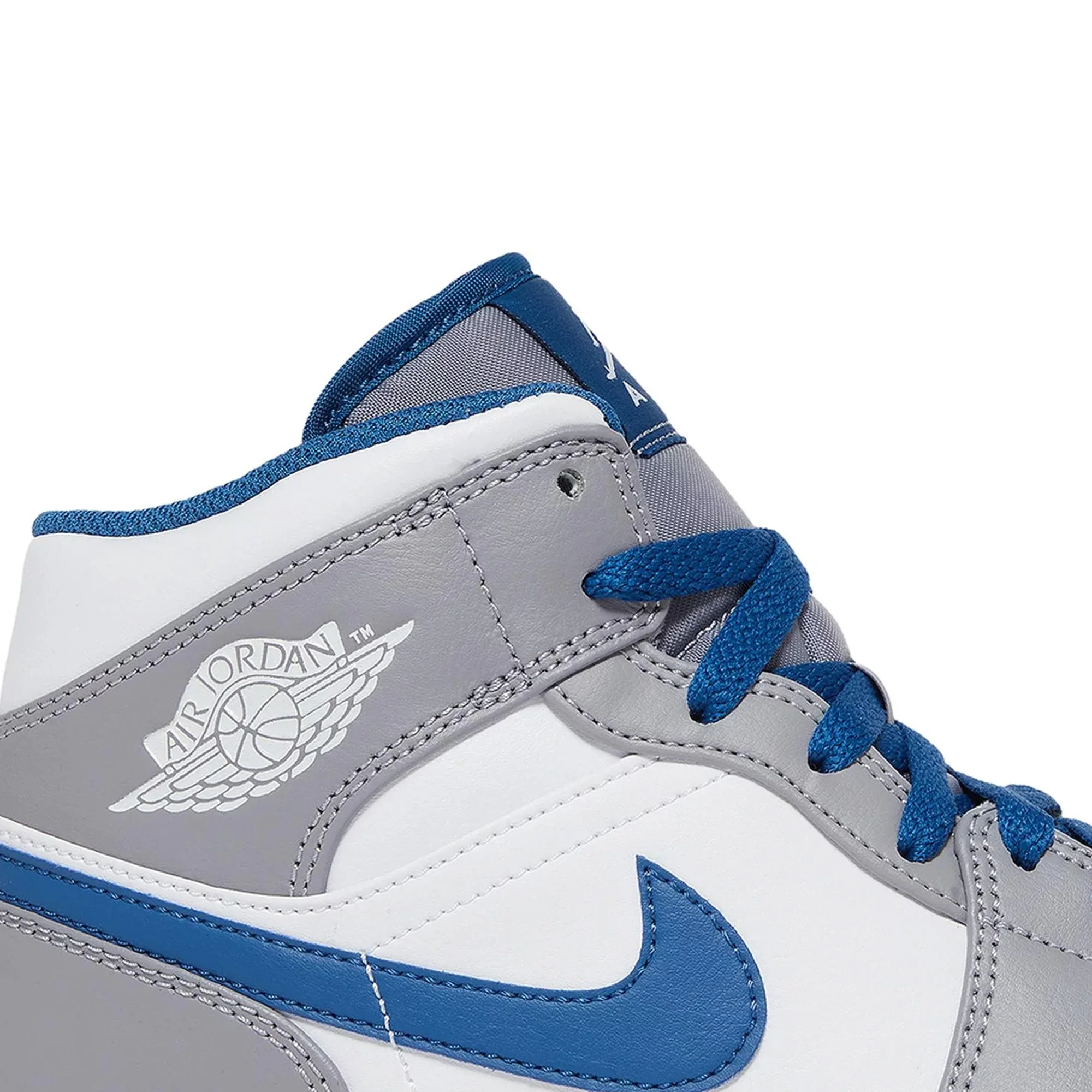 Air Jordan 1 Mid 'True Blue Cement' GS (2022) - Image 7