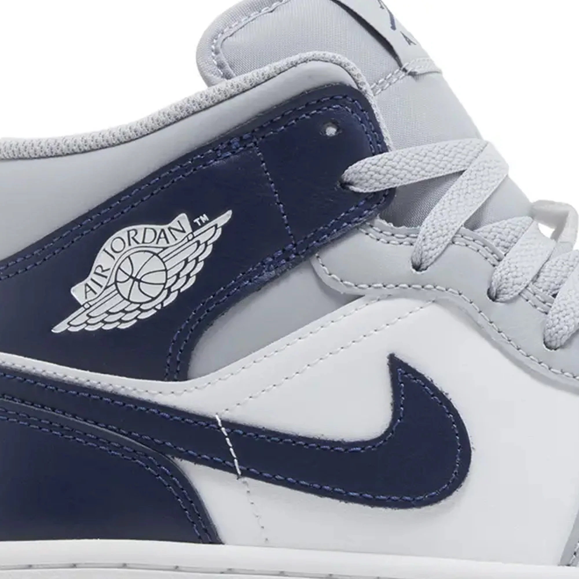 Air Jordan 1 Mid 'Wolf Grey Midnight Navy' (2024) - Image 6