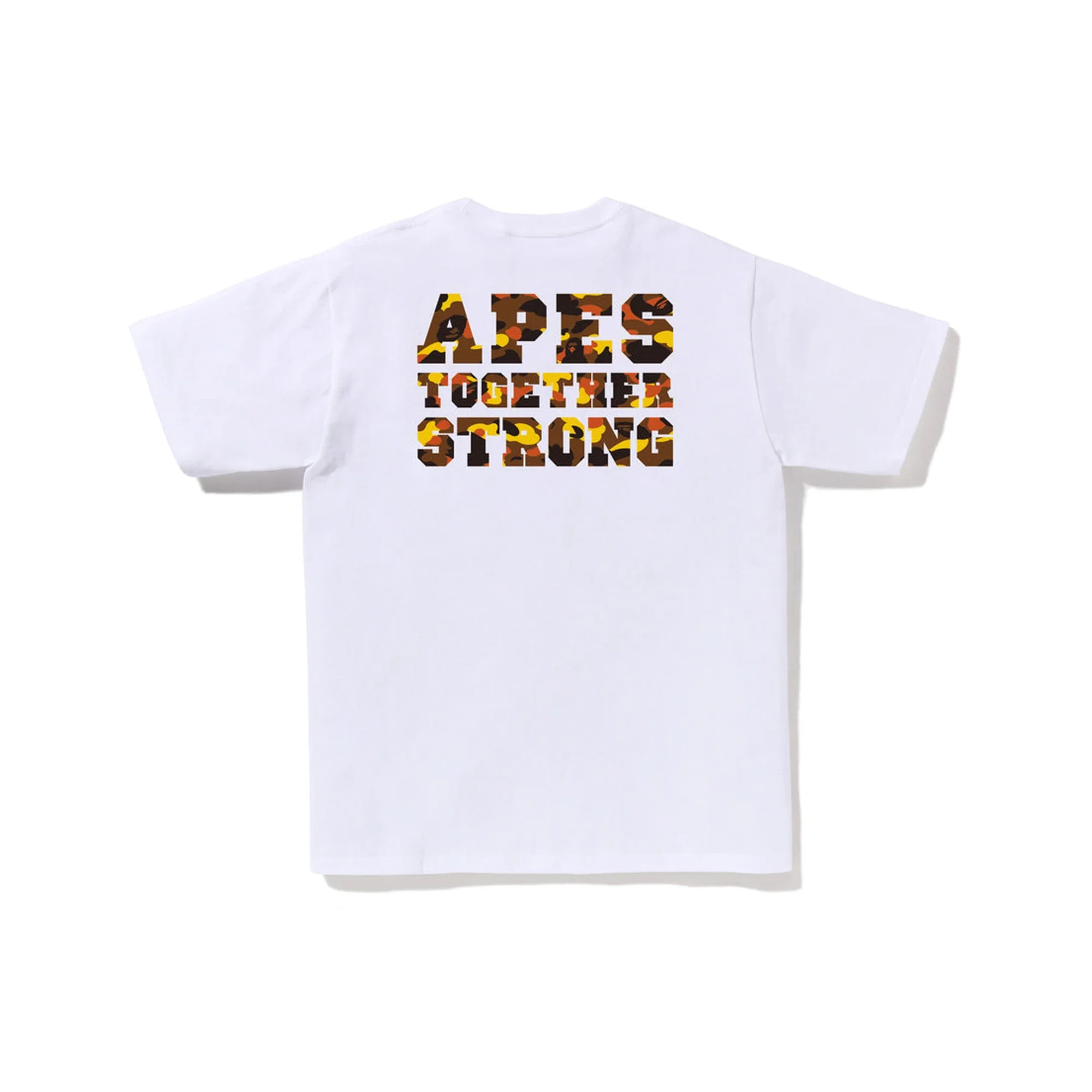 BAPE 1st Camo College Ats Tee 'White / Orange' - Image 2