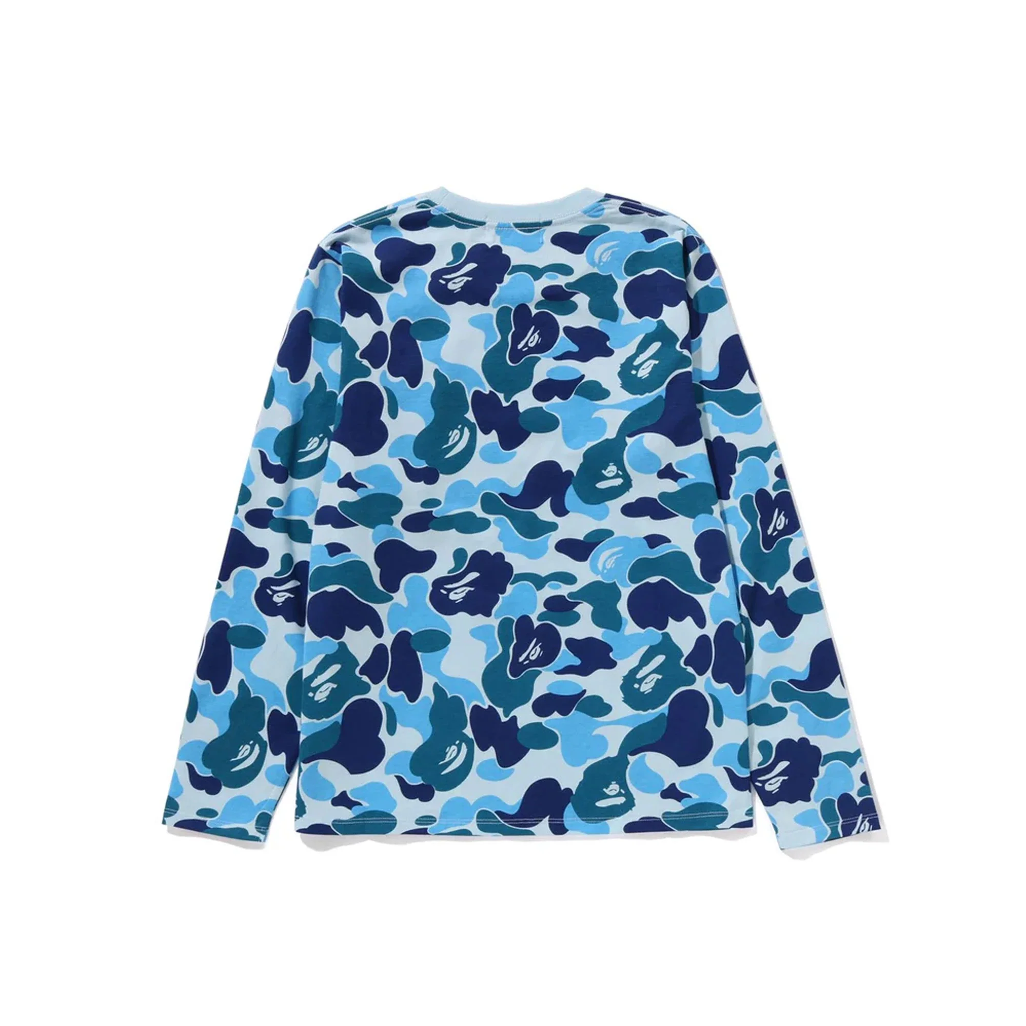 BAPE ABC Camo College LS Tee 'Blue' - Image 2