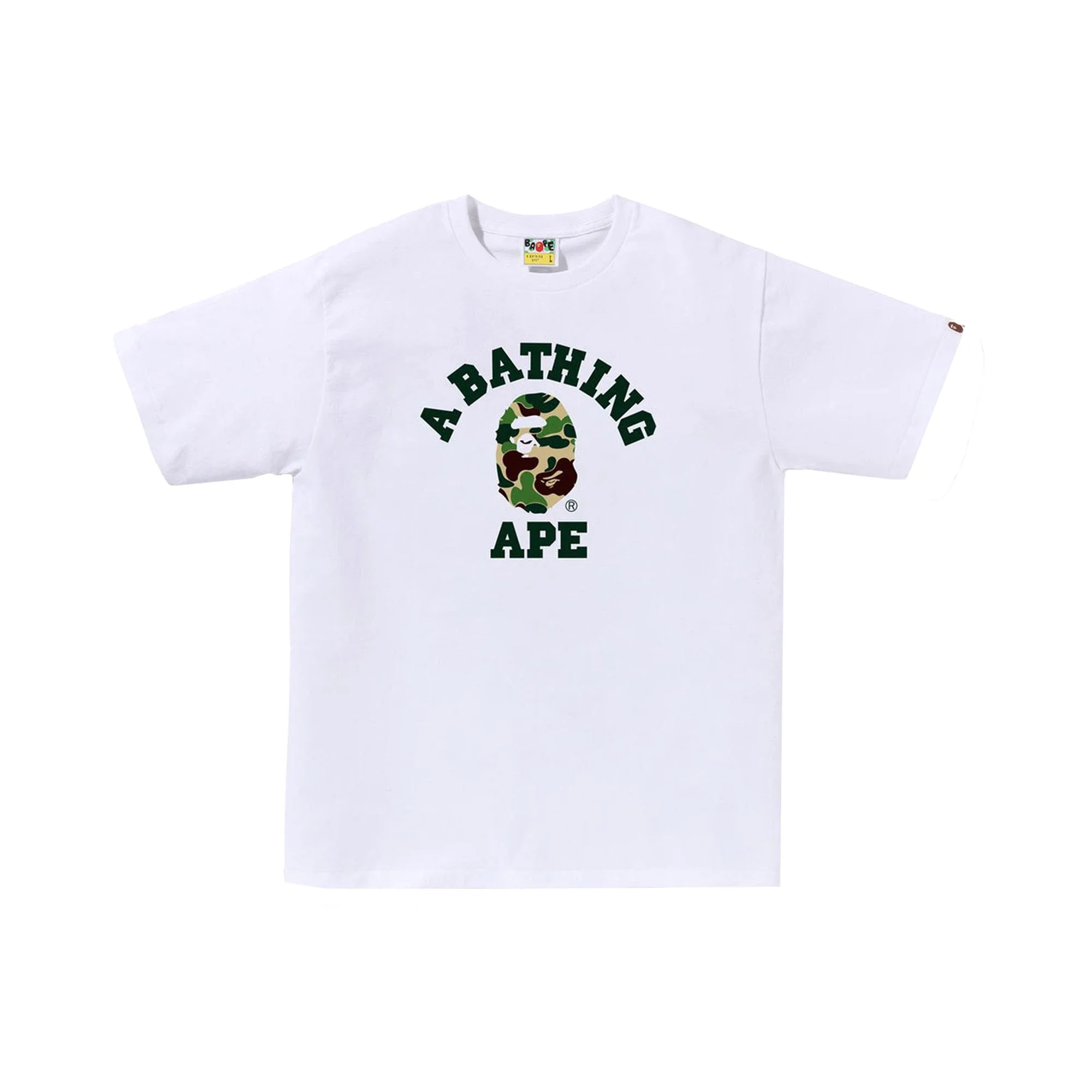 BAPE ABC Camo College Tee 'White / Green' (2025)