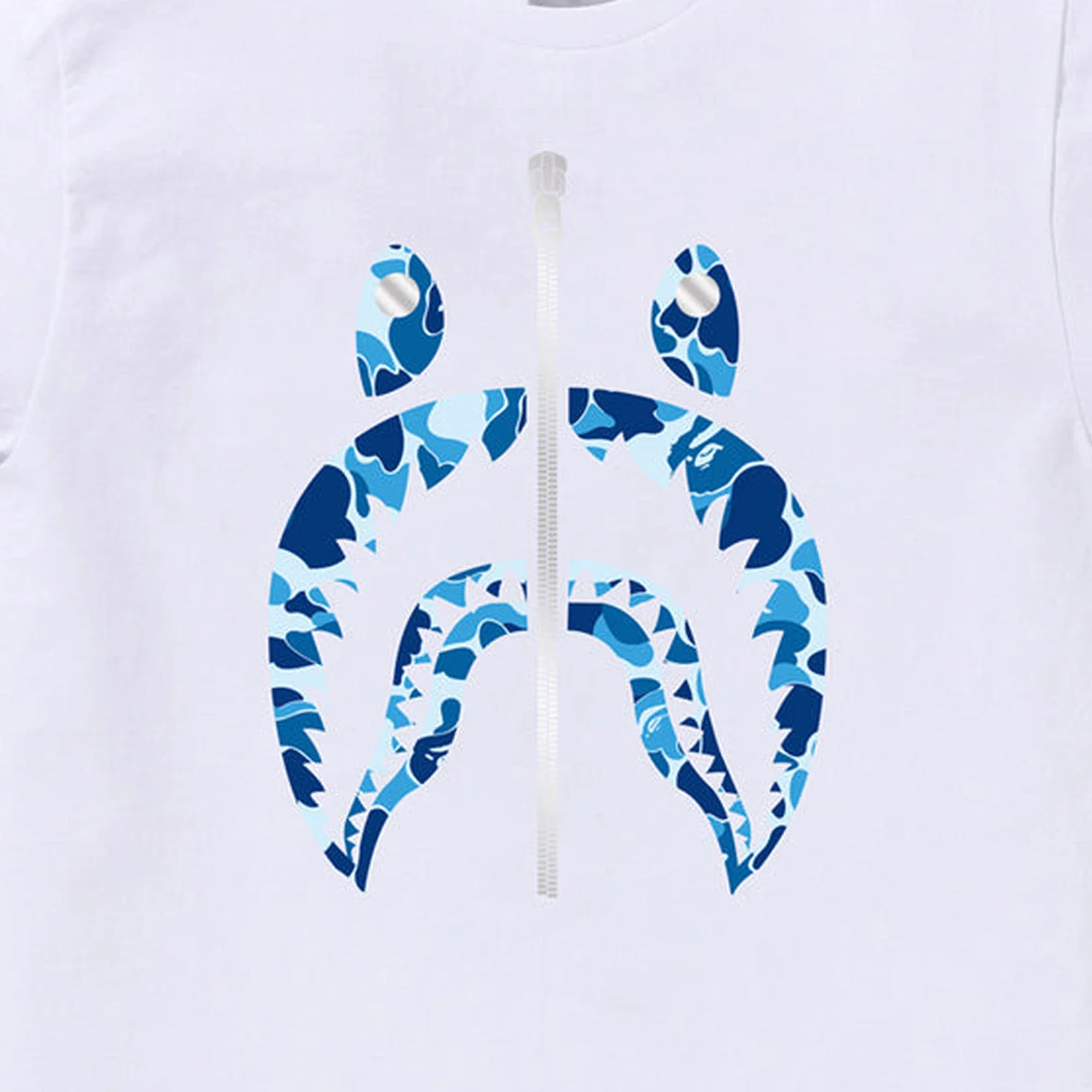 BAPE ABC Camo Shark Tee 'White / Blue' - Image 2