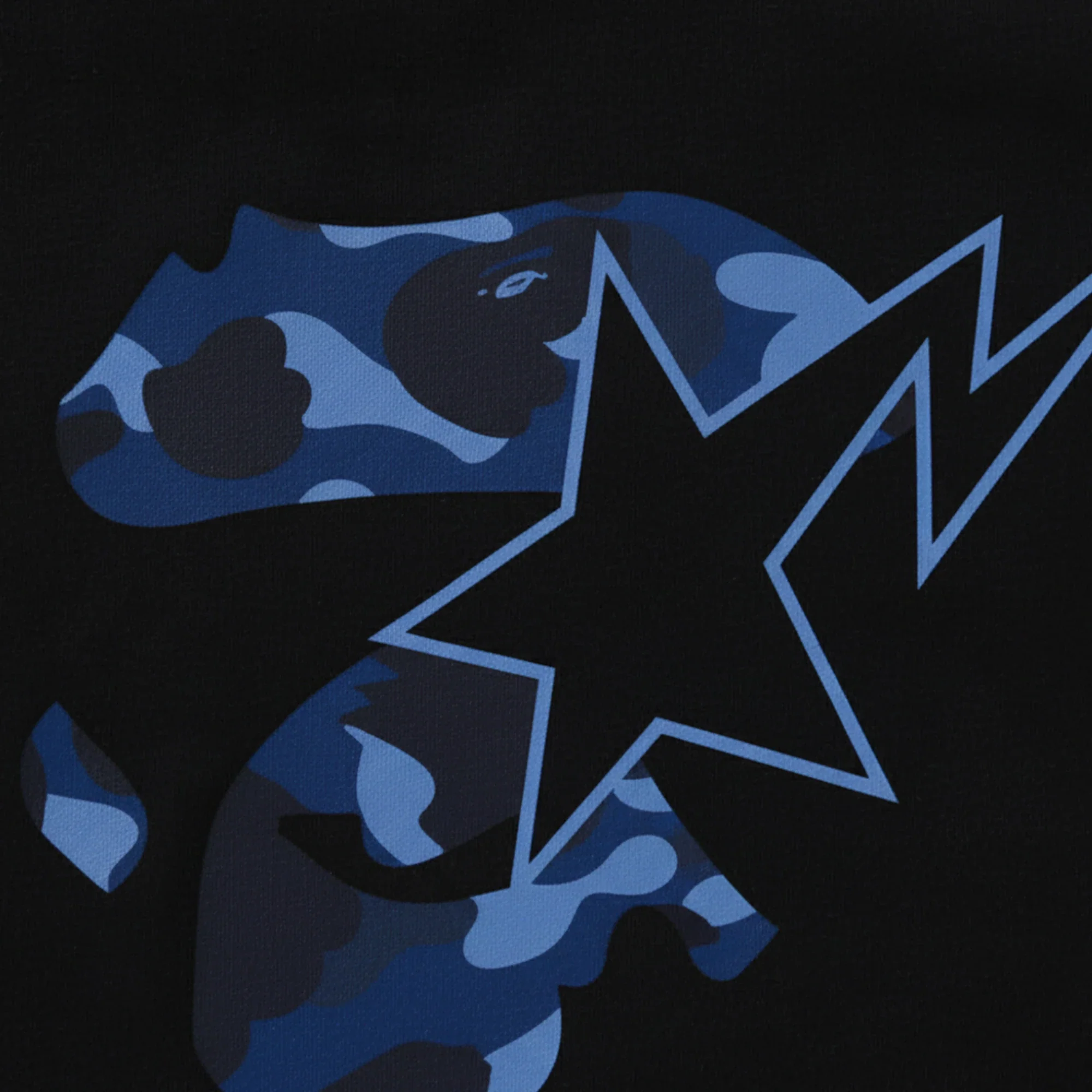BAPE Color Camo Ape Face STA Tee 'Black / Navy' (2025) - Image 3