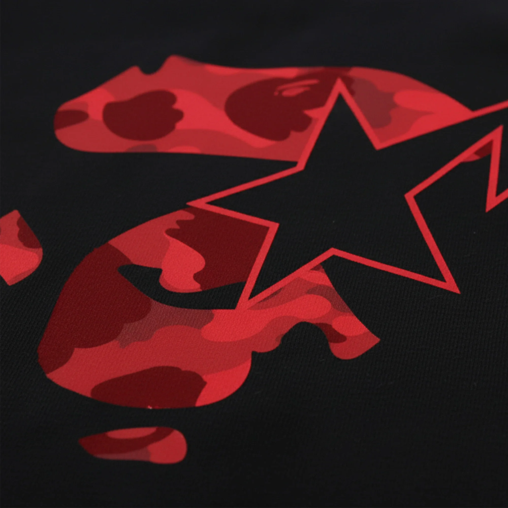 BAPE Color Camo Ape Face STA Tee 'Black / Red' (2025) - Image 3