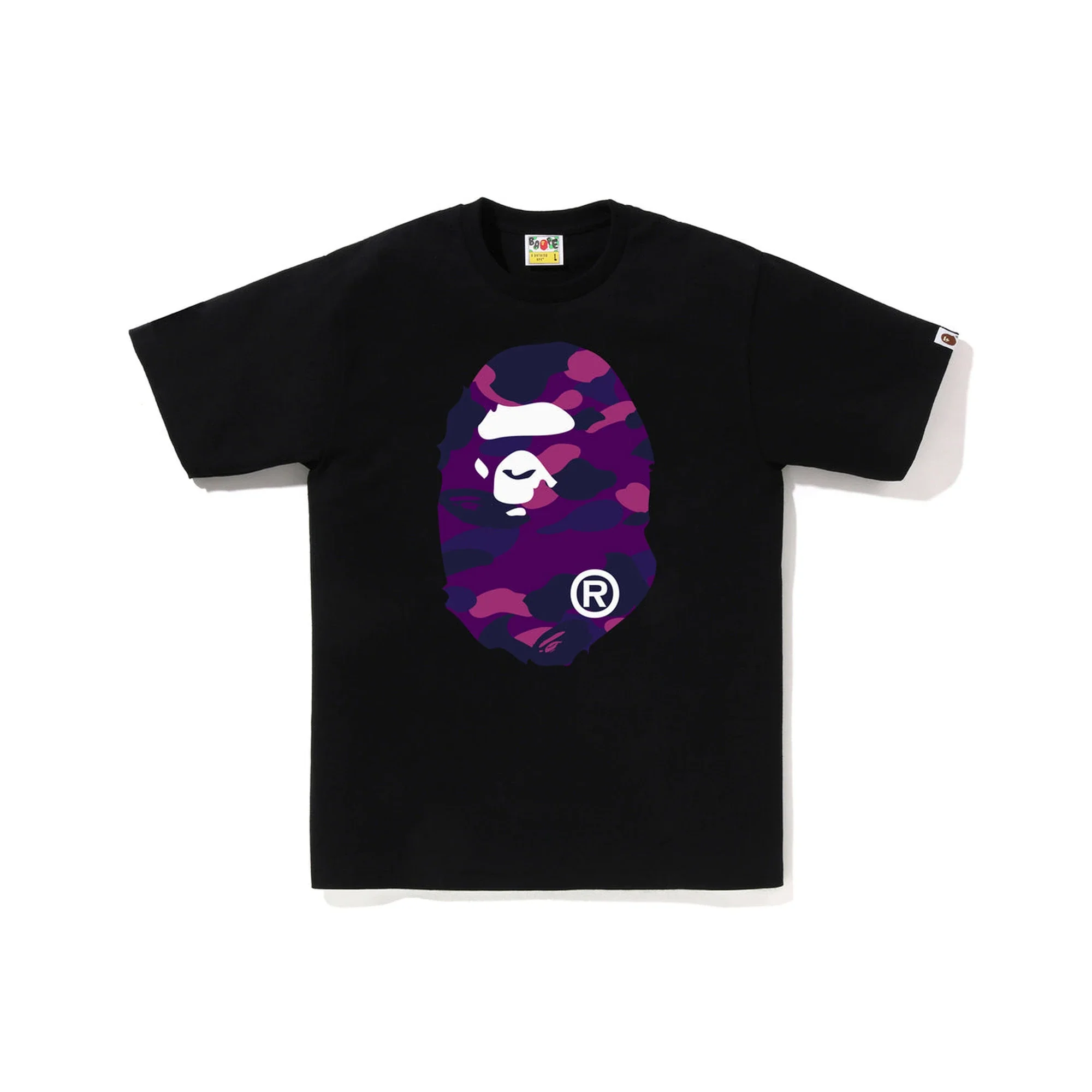 BAPE Color Camo Big Ape Head Tee 'Black / Purple'
