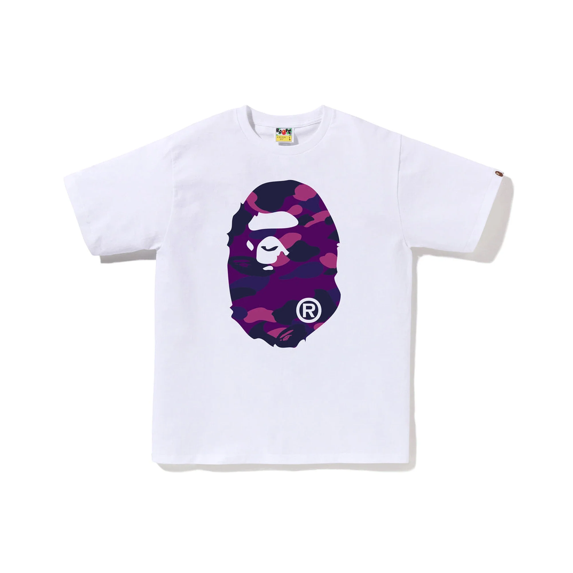 BAPE Color Camo Big Ape Head Tee 'White / Purple'