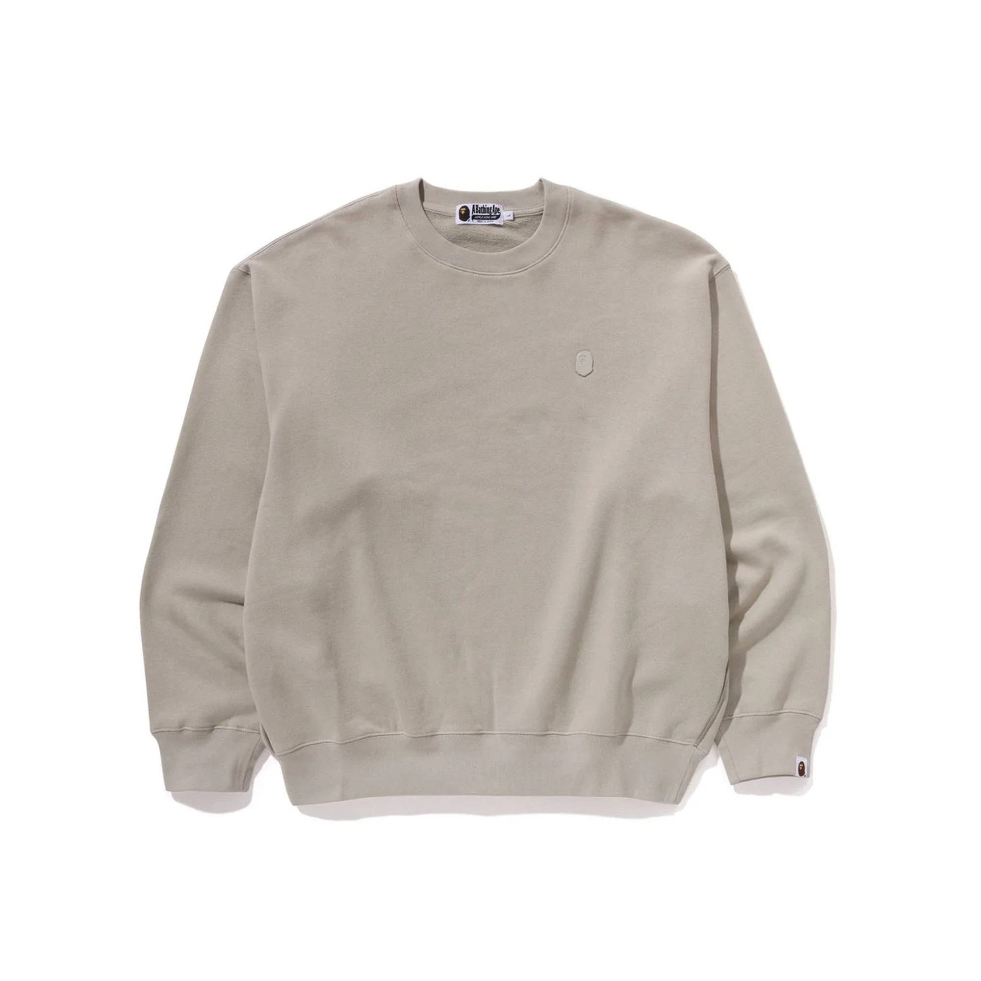 BAPE One Point Relaxed Fit Crewneck Sweatshirt 'Beige'