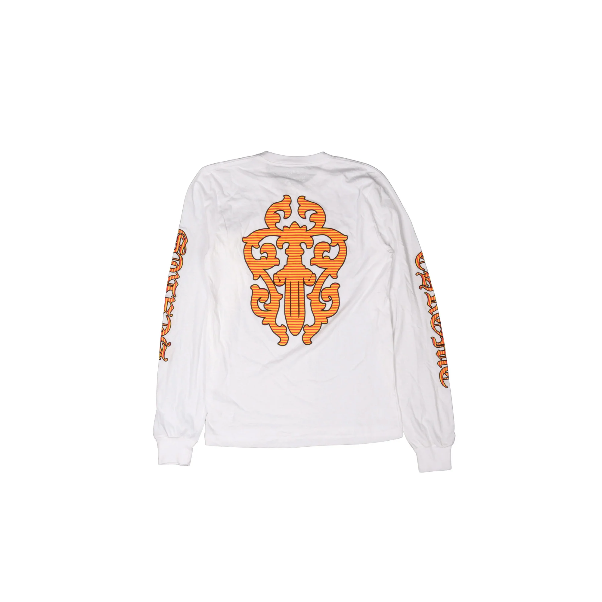 Chrome Hearts Long Sleeve Stripped Pocket T-Shirt 'White Yellow' - Image 2