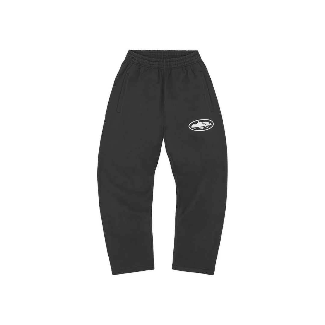 Corteiz Island Puff Print Open Hem Pant 'Washed Black' (2024)