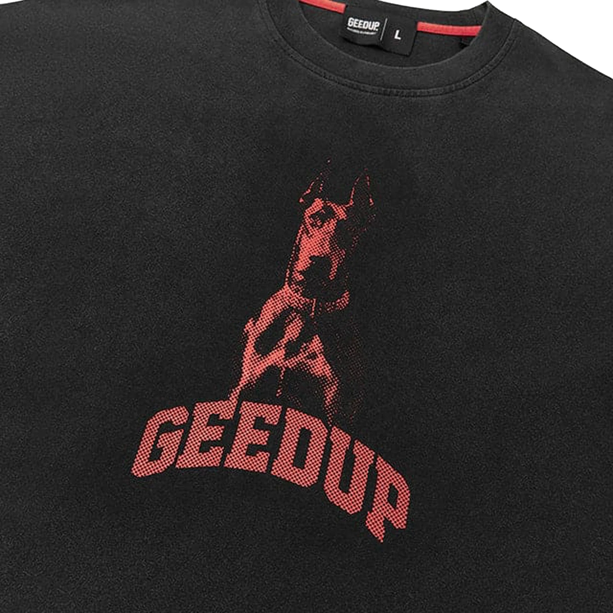 Geedup Dobermann T-shirt 'Washed Black / Red' (2025) - Image 3