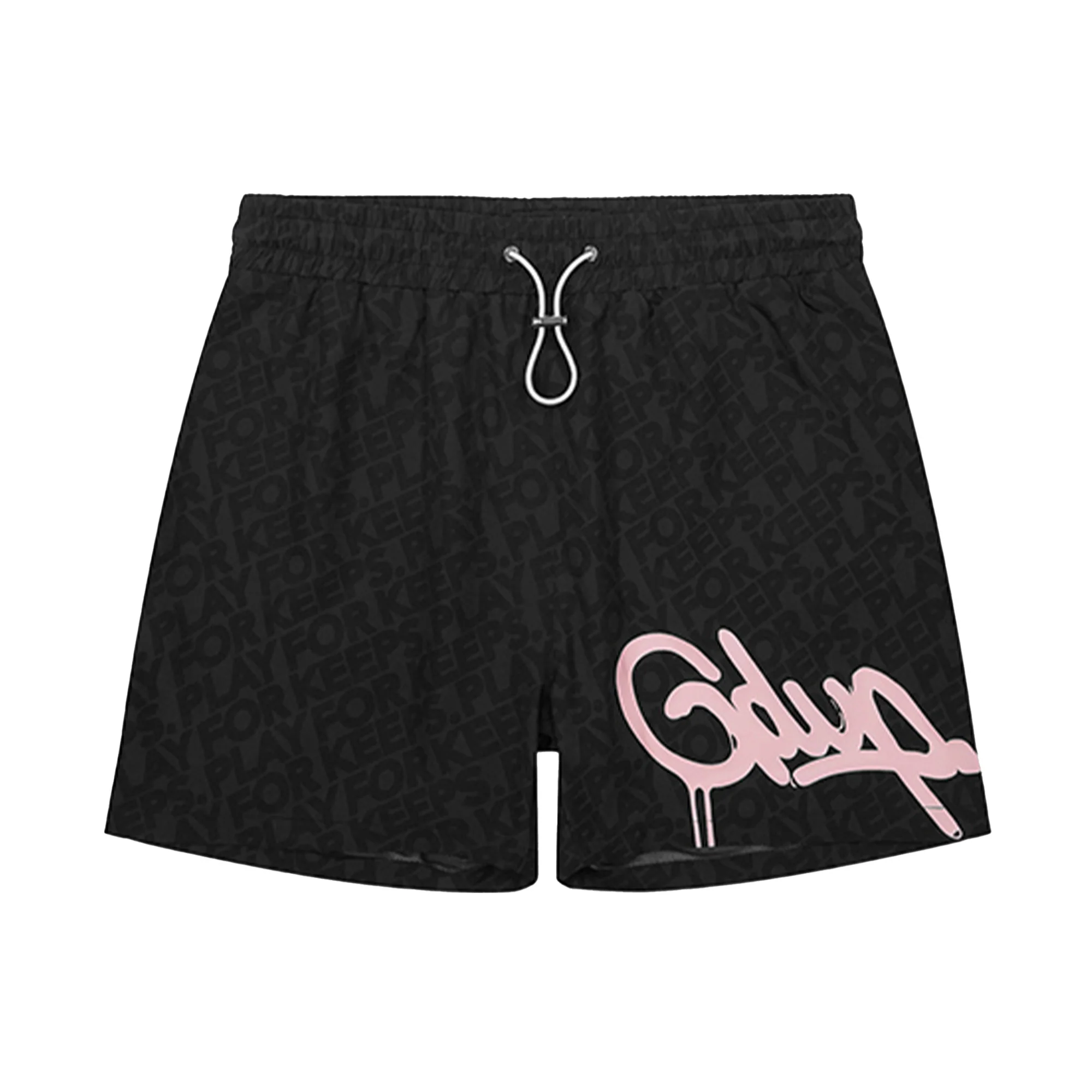 Geedup Handstyle / Play For Keeps Monogram Swim Shorts 'Black / Pink' (2024) - Image 3
