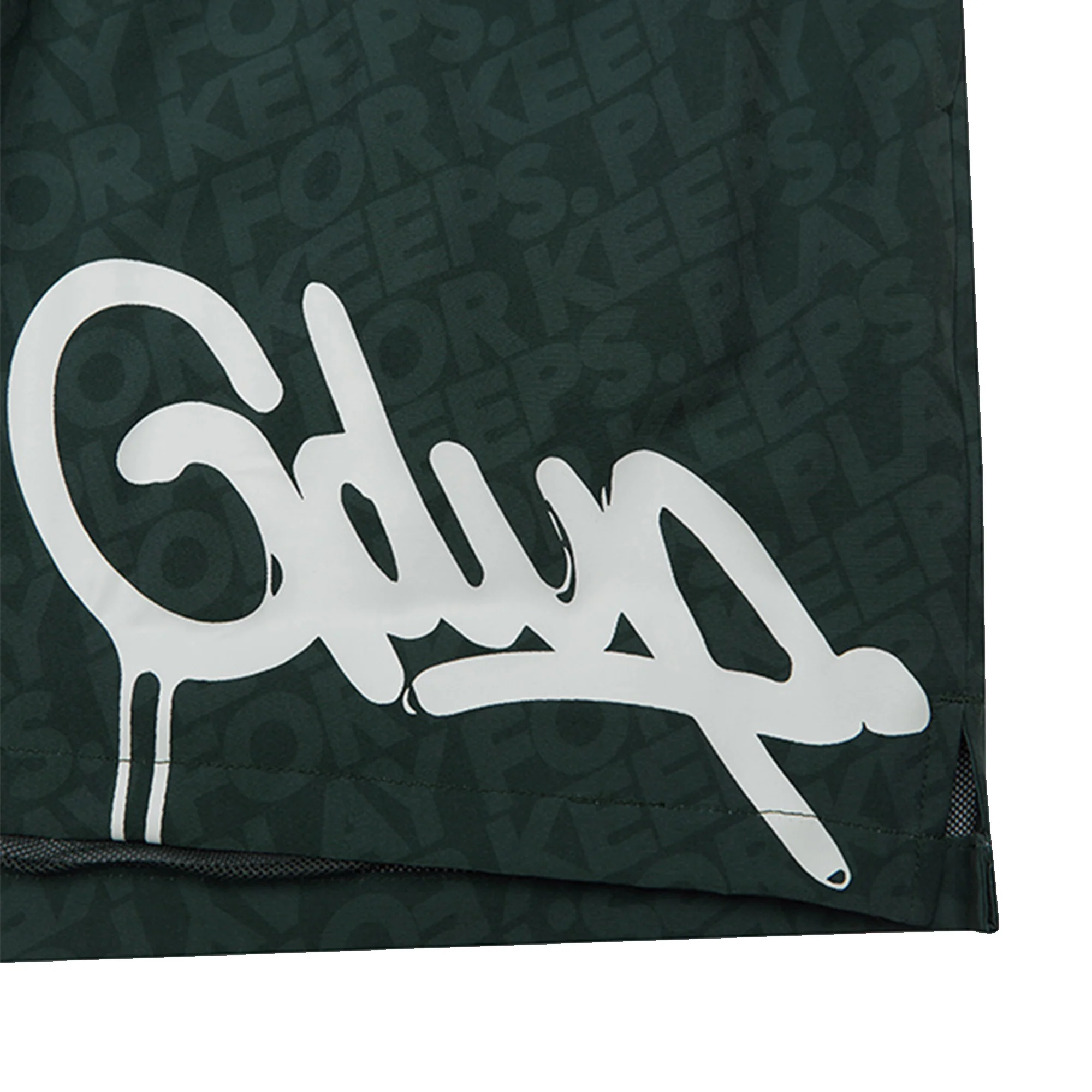 Geedup Handstyle / Play For Keeps Monogram Swim Shorts 'Forest Green / White' (2024) - Image 3