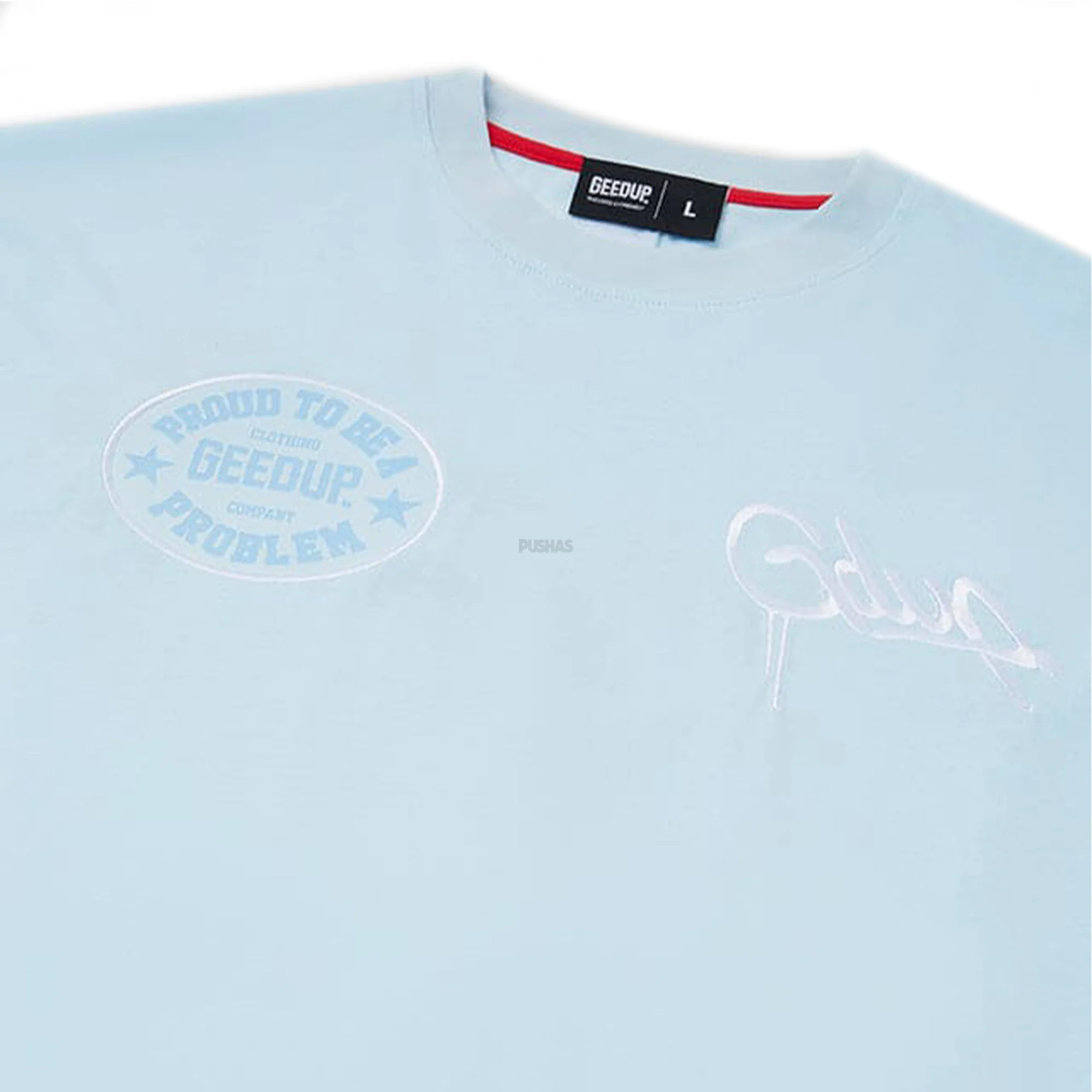 Geedup Proud To Be A Problem T-Shirt 'Cool Blue / White' - Image 4