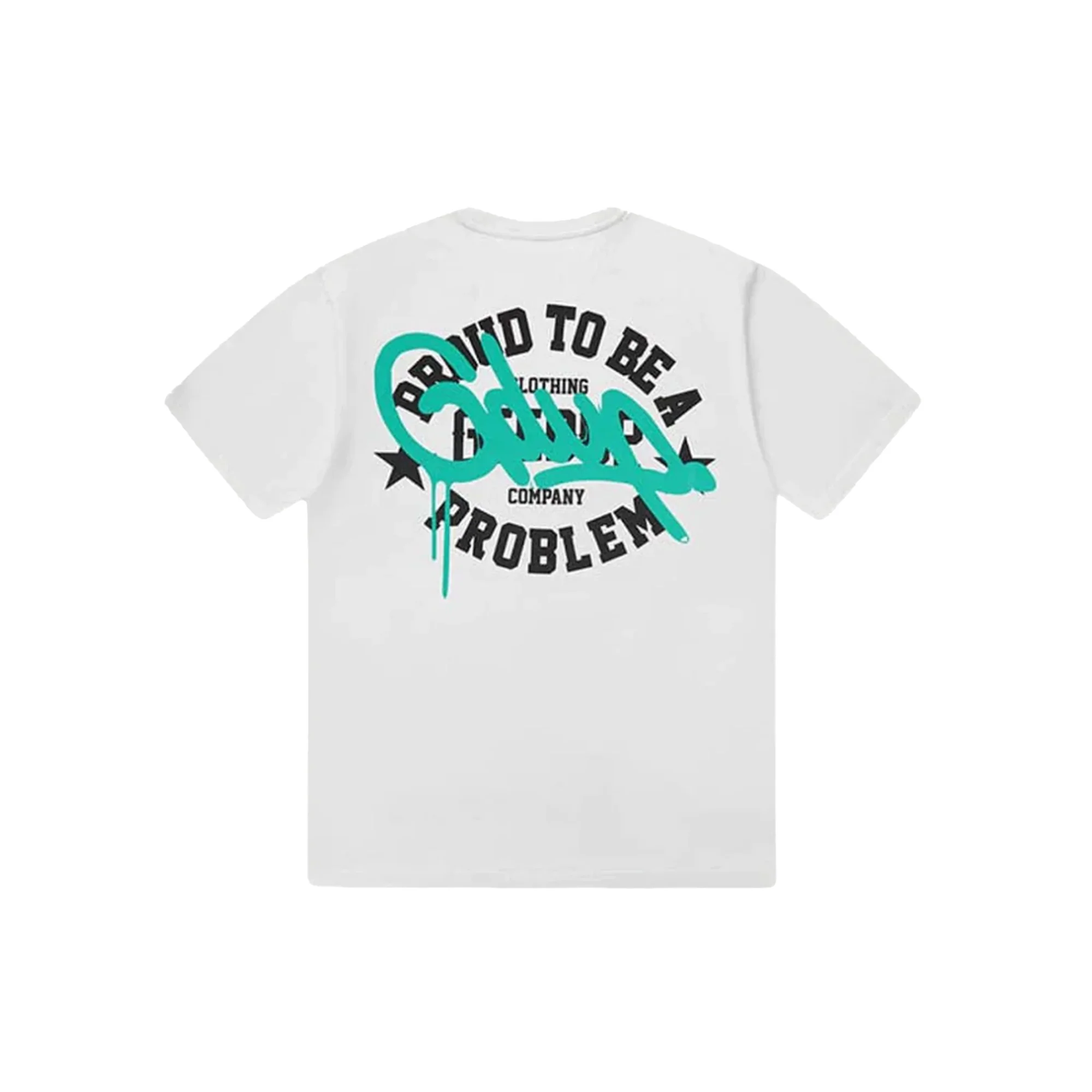Geedup Proud To Be A Problem T-Shirt 'White Aqua' - Image 2