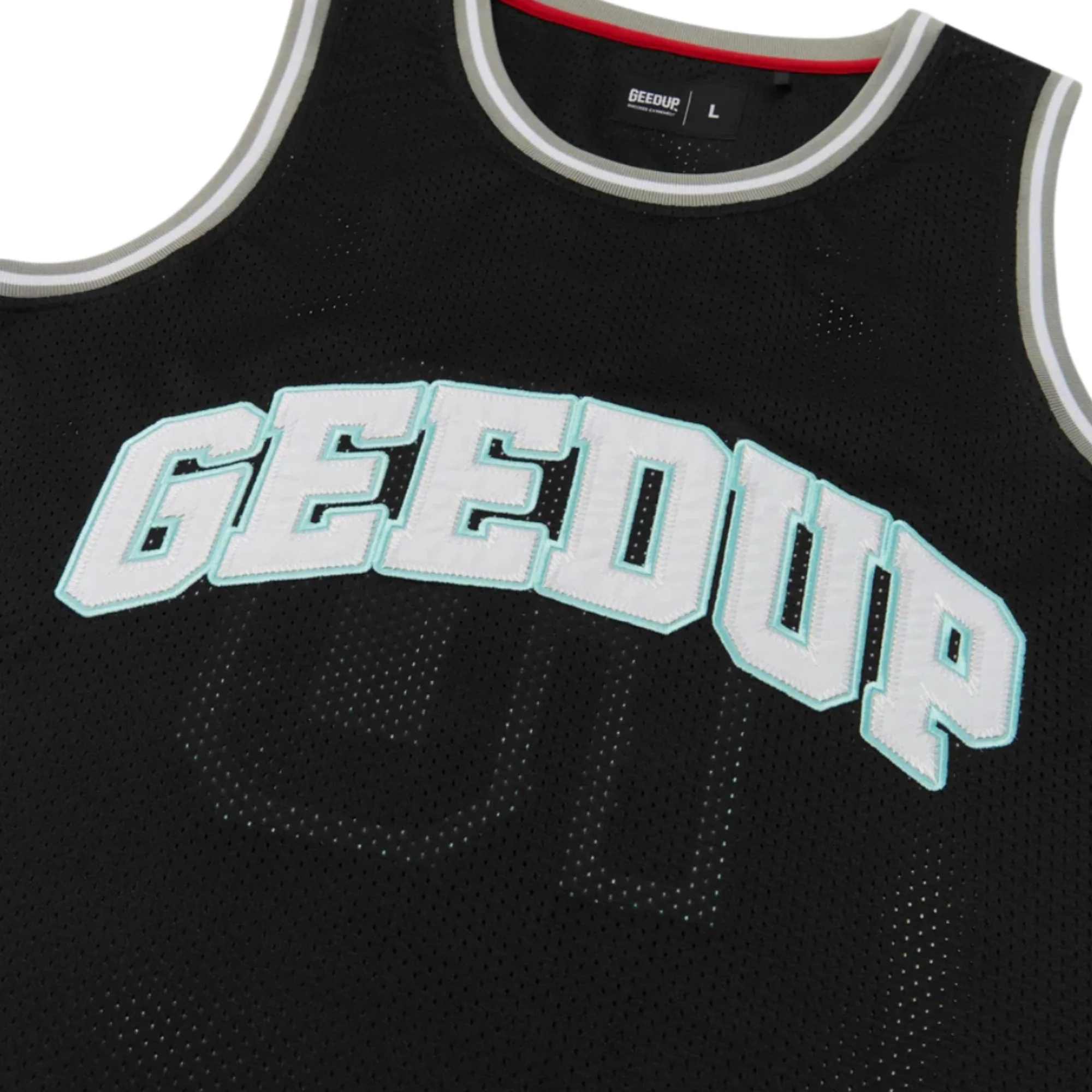 Geedup Team Logo Basketball Jersey 'Black / White / Blue' (2024) - Image 3