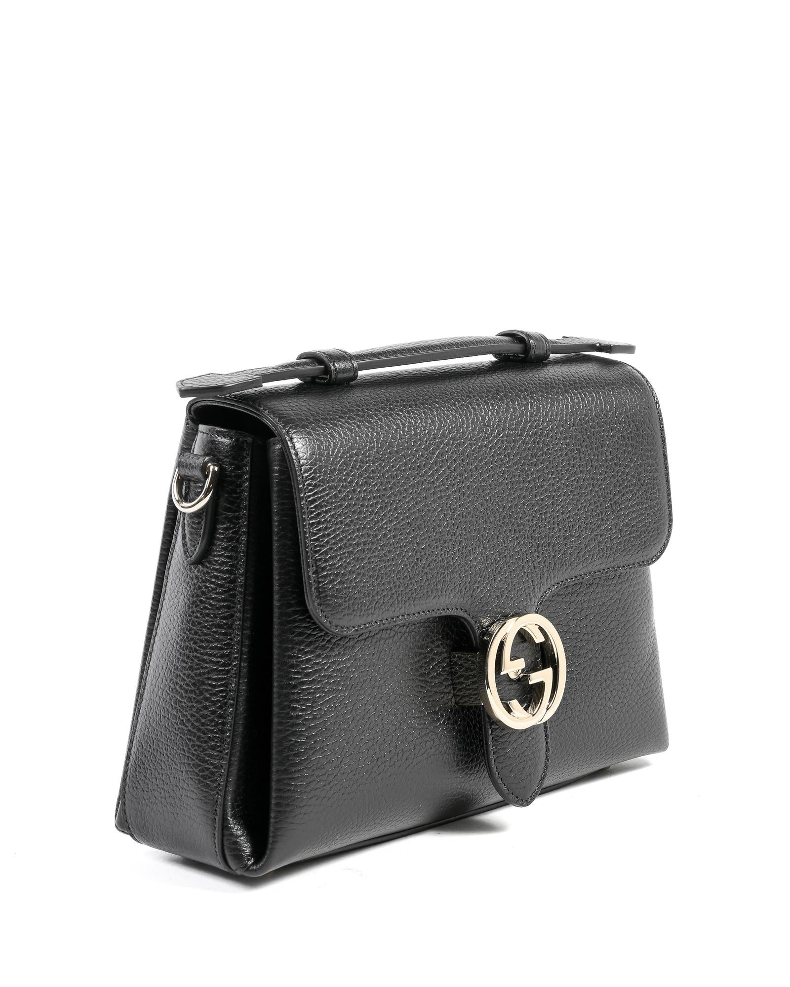 Gucci Leather Interlocking Chain Bag 'Black' - Image 2