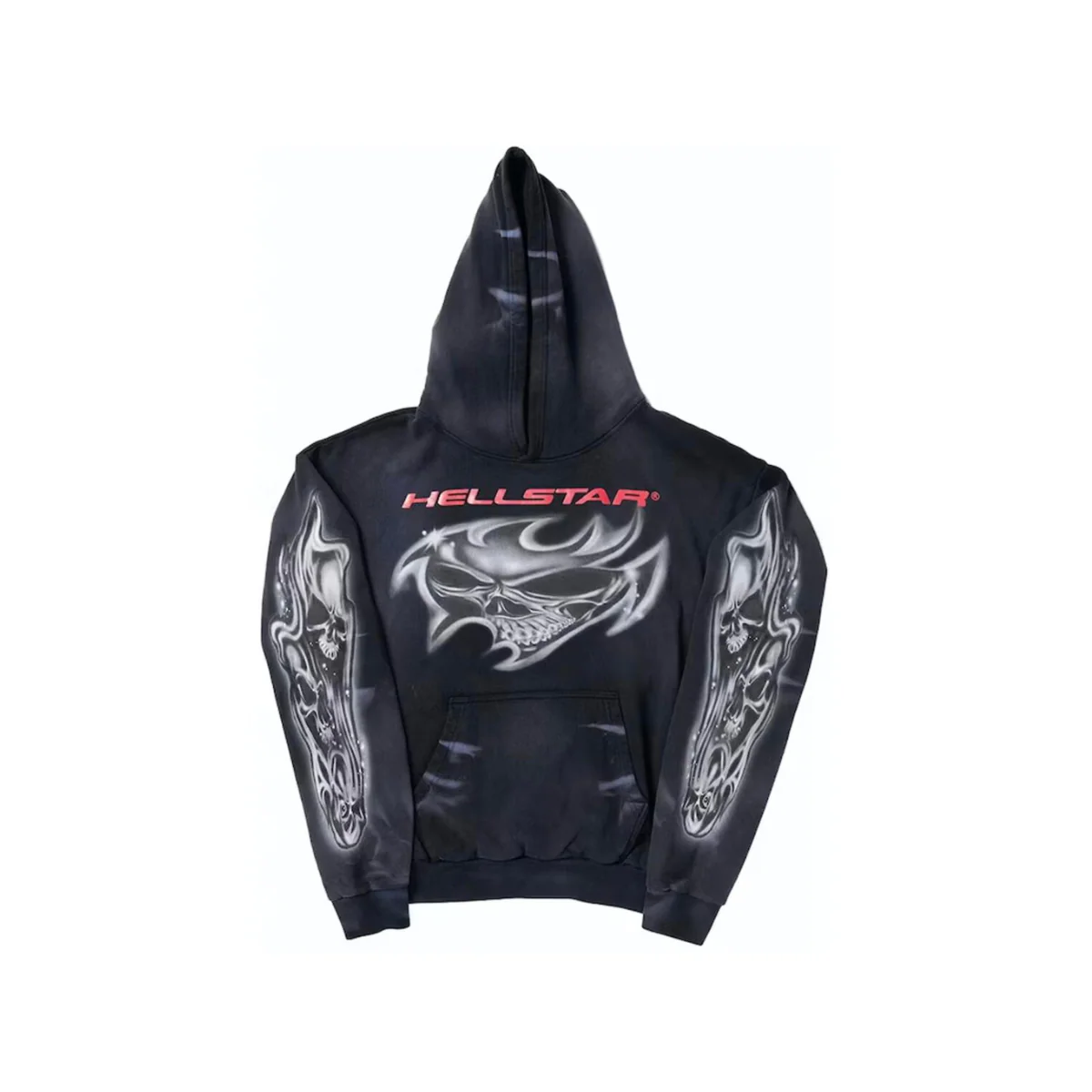 HELLSTAR Airbrush Skull Hoodie 'Black' (2024)