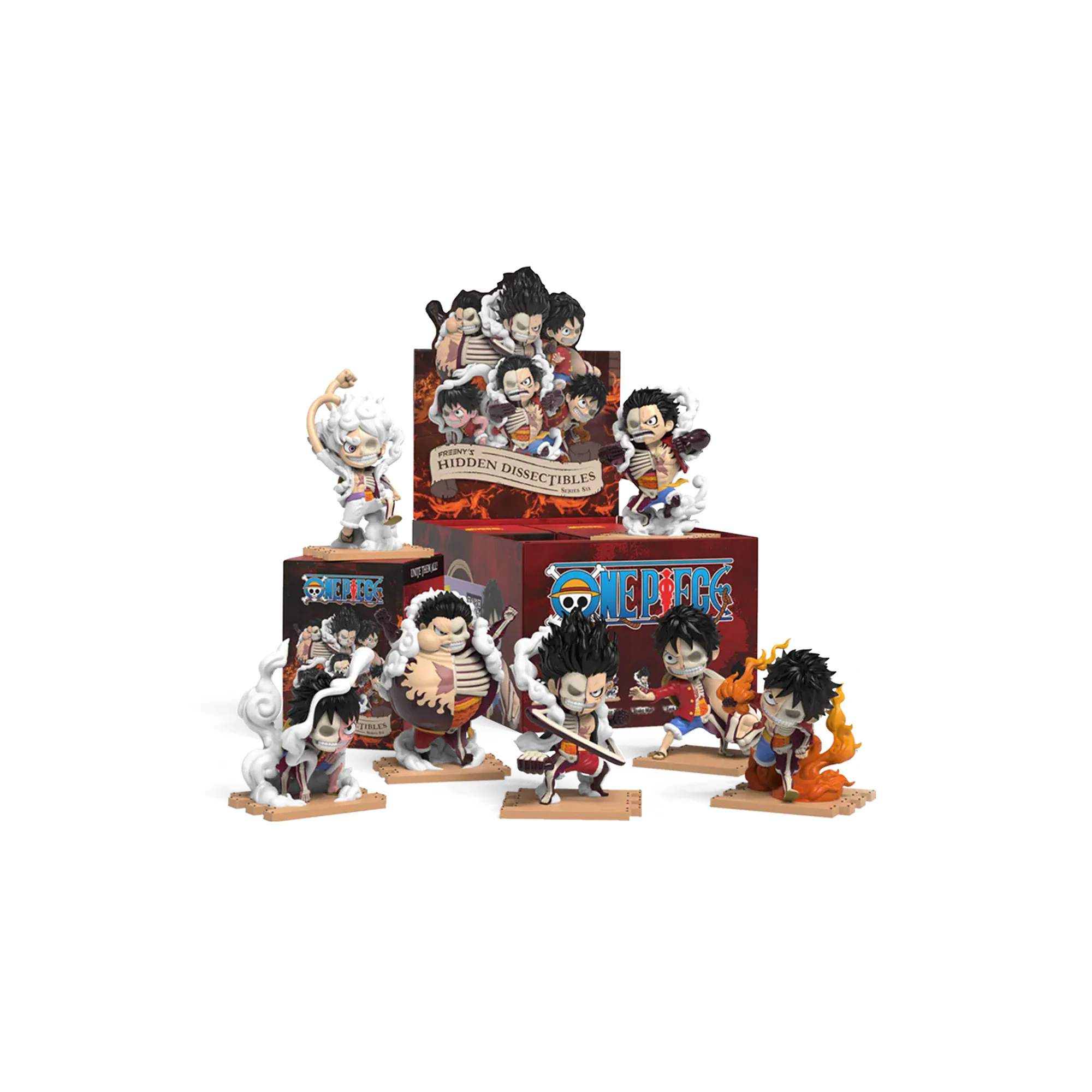 Mighty Jaxx Freeny's Hidden Dissectibles: One Piece (Luffy’s Gears Edition) (6 Blind Boxes)