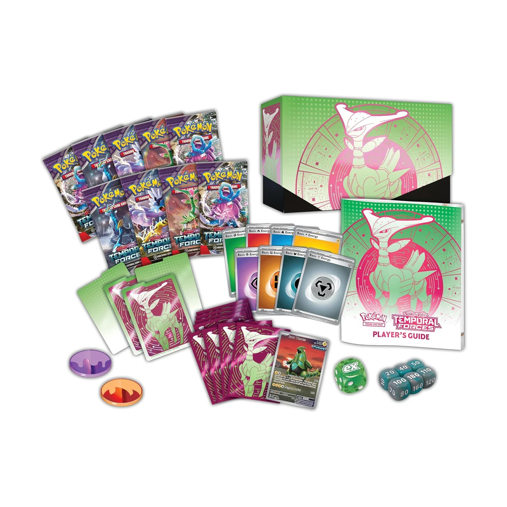 Pokémon TCG Scarlet & Violet Temporal Forces Elite Trainer Box (Iron Leaves) (2024) - Image 5