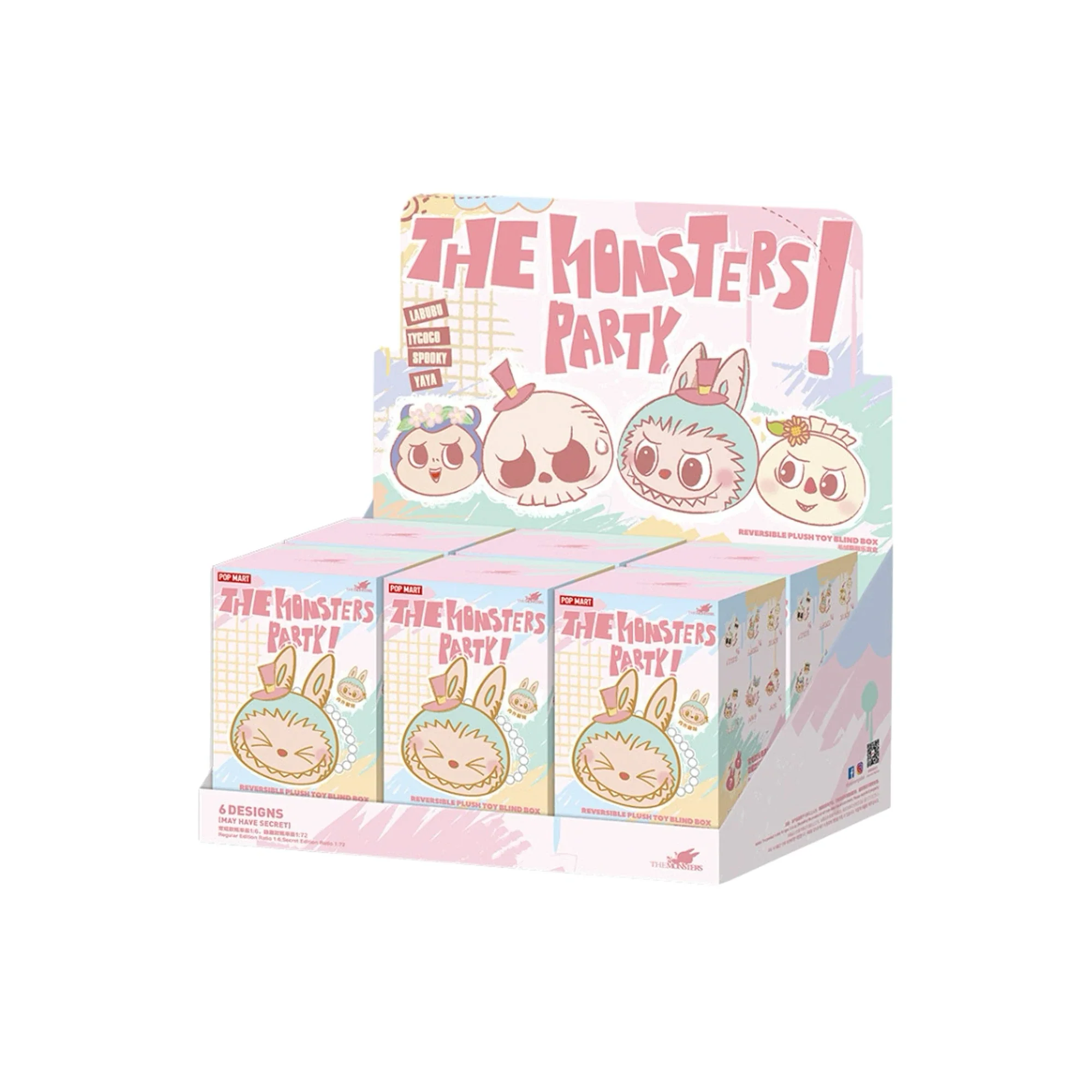 POP MART THE MONSTERS Party Series Reversible Plush (6 Blind Boxes)