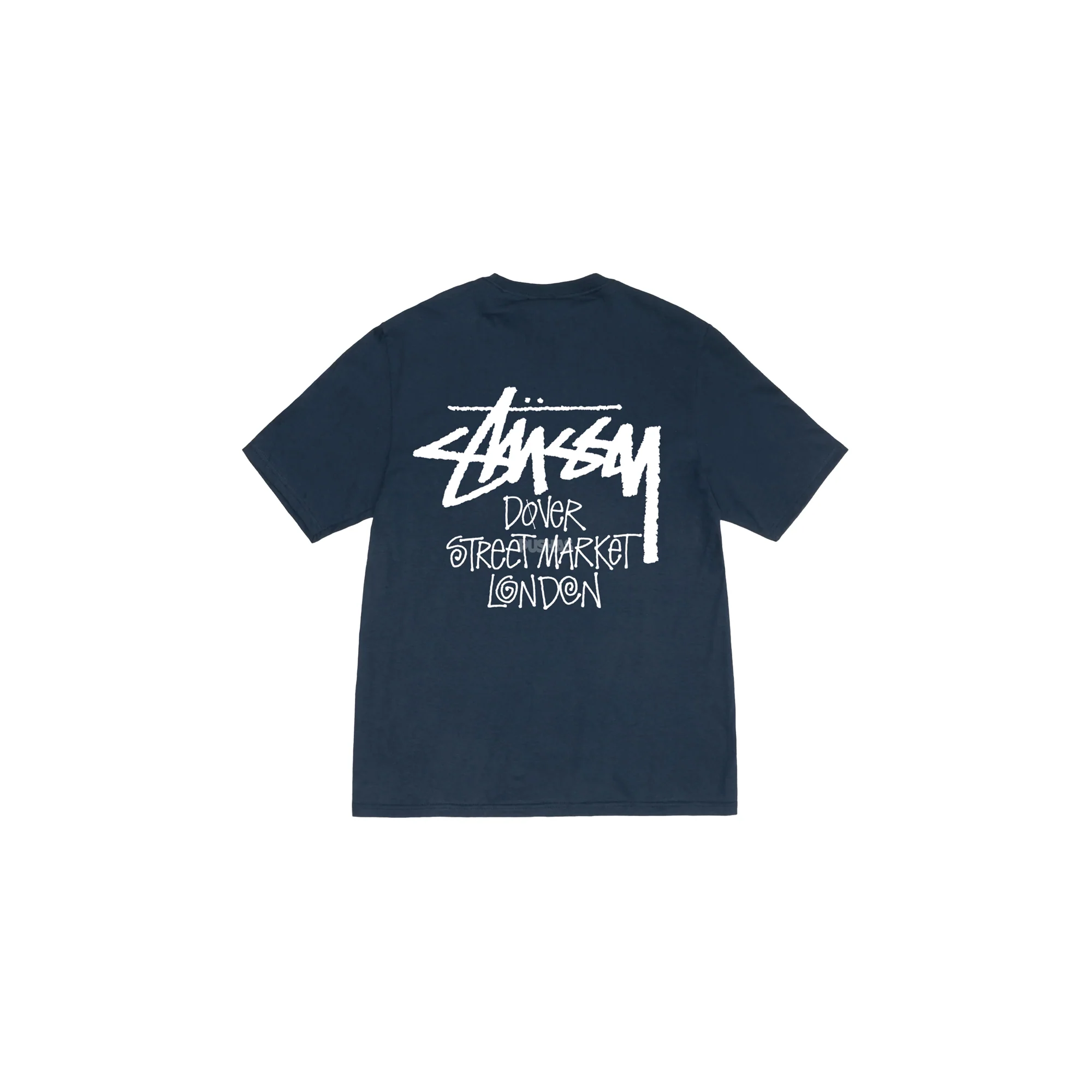 Stussy x Dover Street Market T-shirt 'Navy' (2021) - Image 2