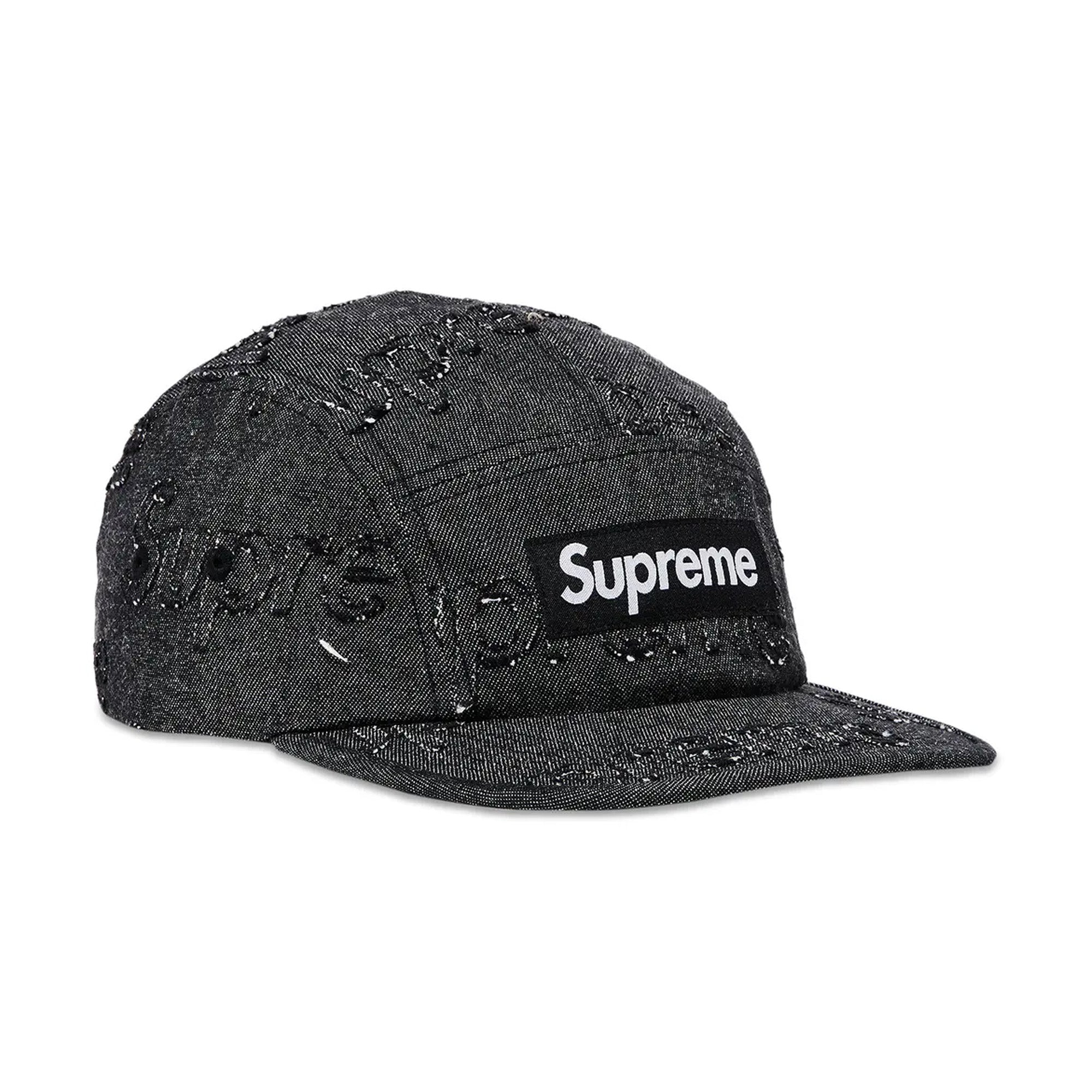 Supreme Lasered Denim Camp Cap 'Black' (2024) - Image 2