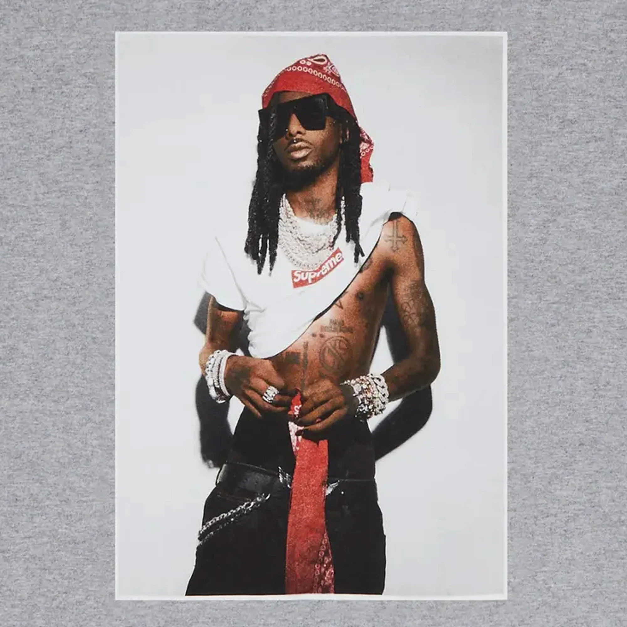 Supreme Playboi Carti Tee 'Heather Grey' (2025) - Image 2