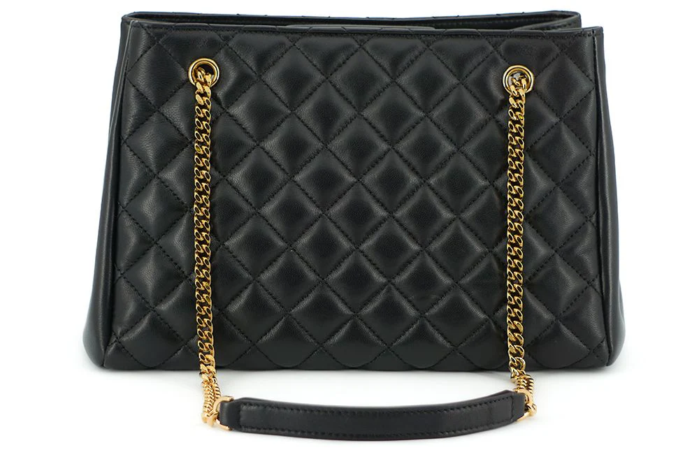Versace Quilted Nappa Leather Medusa Tote Handbag 'Black' - Image 2