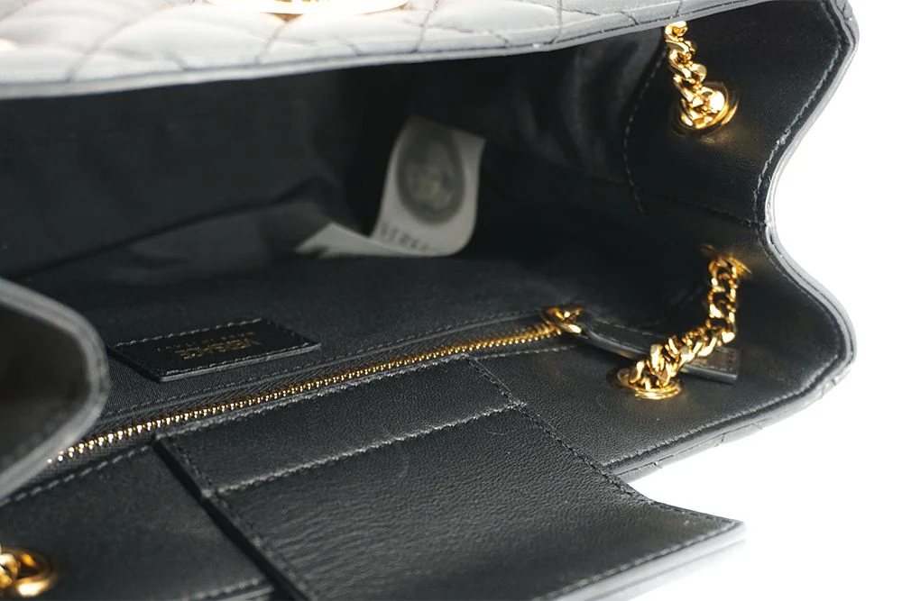 Versace Quilted Nappa Leather Medusa Tote Handbag 'Black' - Image 6